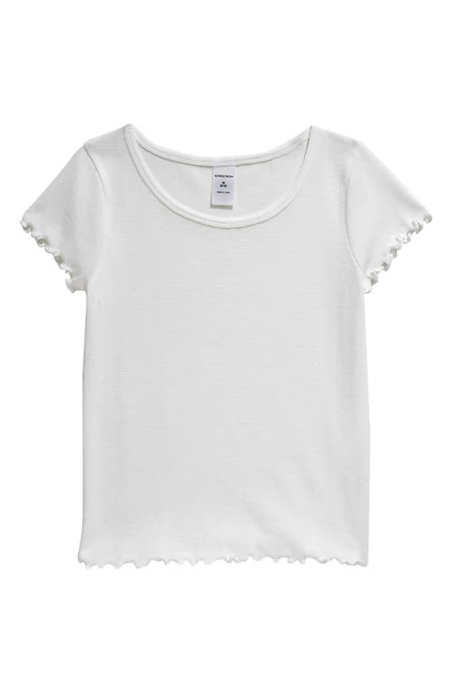 Nordstrom Kids' Ribbed T-Shirt in White at Nordstrom, Size L