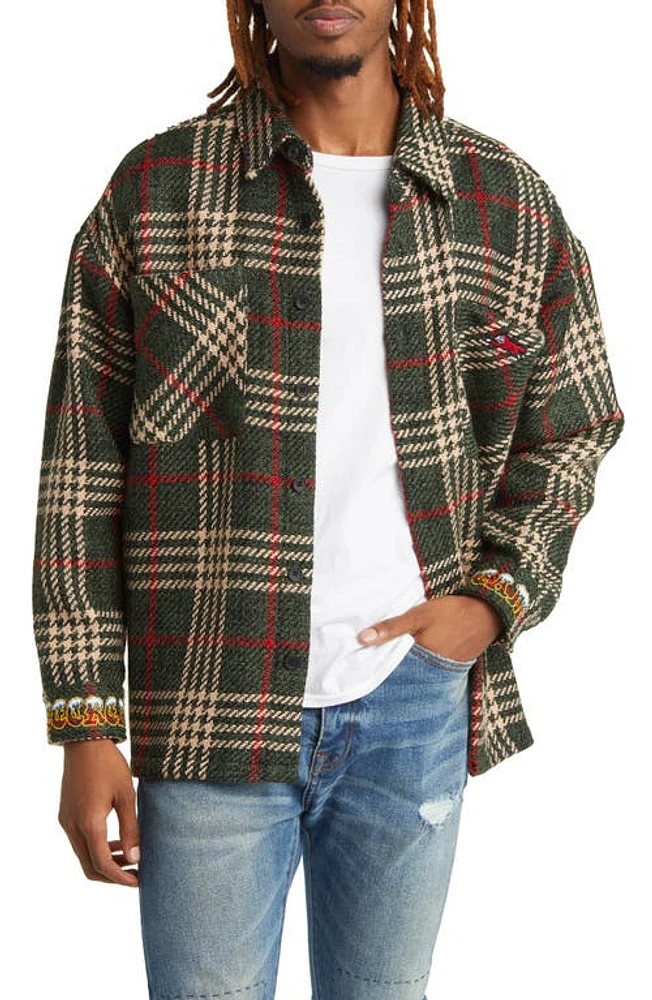 ICECREAM Big Boy Logo Embroidered Cuff Plaid Jacket at Nordstrom, Size Medium