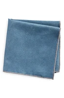 CLIFTON WILSON Solid Cotton Pocket Square in Steel Blue at Nordstrom