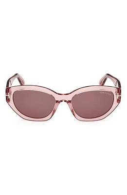 TOM FORD Penny 55mm Geometric Sunglasses in Shiny Dusty Rose /Brown at Nordstrom