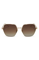 DIFF Harlowe 55mm Gradient Polarized Square Sunglasses in Brown Gradient at Nordstrom