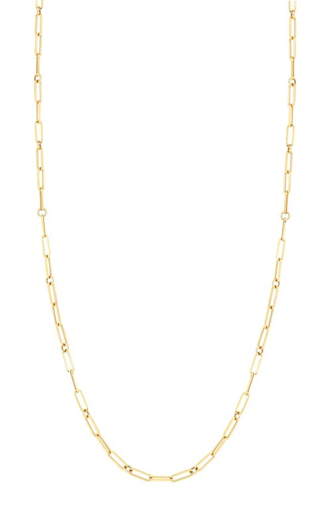 Roberto Coin Thin Paperclip Chain Necklace in Yg at Nordstrom, Size 17