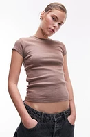 Topshop Everyday Shrunken Cotton T-Shirt in Brown at Nordstrom, Size X-Small