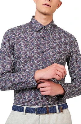 Ben Sherman Winter Floral Button-Up Shirt Plum at Nordstrom,