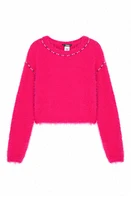 Truce Kids' Embellished Sweater in Dark Pink at Nordstrom, Size 16