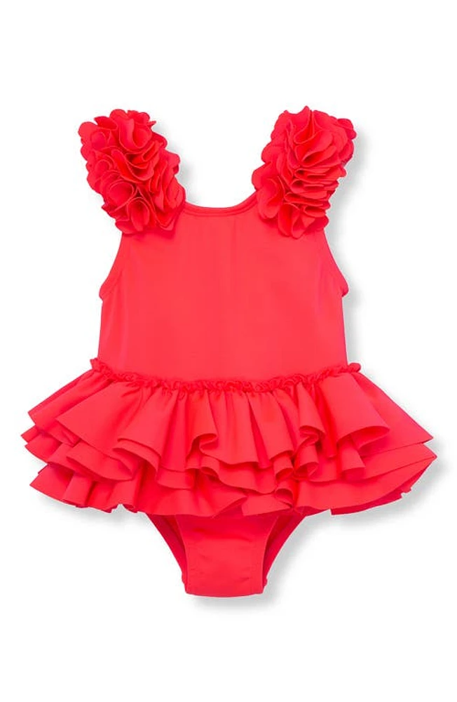 Habitual Tiered Ruffle Skirted One-Piece Swimsuit Pink at Nordstrom, M