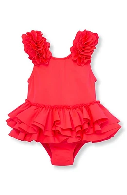 Habitual Tiered Ruffle Skirted One-Piece Swimsuit Pink at Nordstrom, M