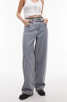 Topshop '90s Relaxed Straight Leg Jeans Light Blue at Nordstrom,