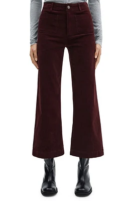 MANGO Corduroy Culottes Wine at Nordstrom,