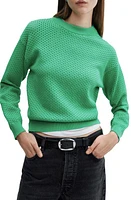 MANGO Open Stitch Sweater in Green at Nordstrom, Size Small