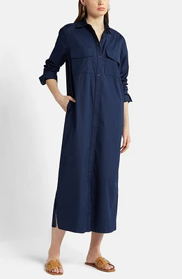 Nordstrom Two-Pocket Long Sleeve Cotton Shirtdress at Nordstrom,