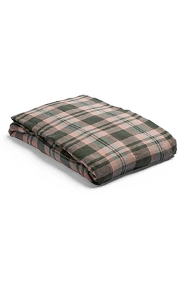 PIGLET IN BED Check Linen Fitted Sheet in Fern Green Check at Nordstrom, Size California King