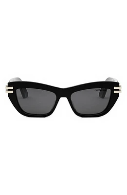 CDIOR B1U 50mm Butterfly Sunglasses in Shiny Black /Smoke at Nordstrom