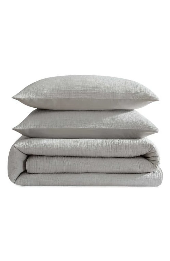 Calvin Klein Textured Cotton Duvet & Shams Set in Grey at Nordstrom