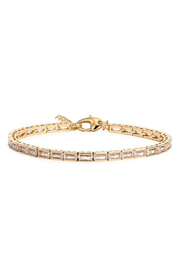 Madewell Baguette Cubic Zirconia Tennis Bracelet in Pale Gold at Nordstrom