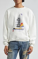 Rhude Catamaran Champion Graphic Sweatshirt Cream at Nordstrom,