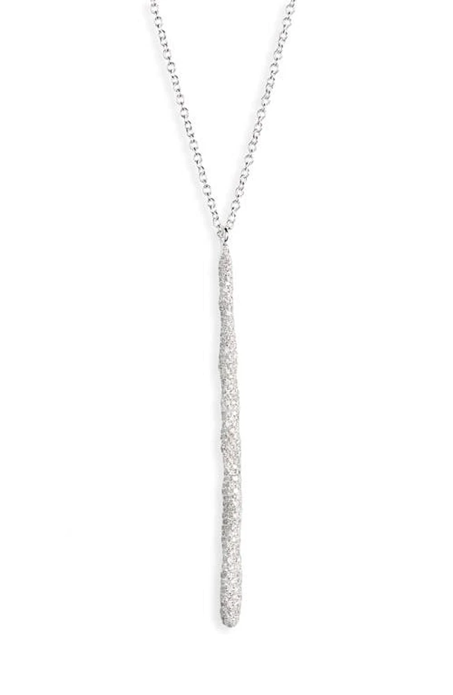 Ippolita Stardust Pavé Diamond Squiggle Stick Pendant Necklace in Silver at Nordstrom, Size 16