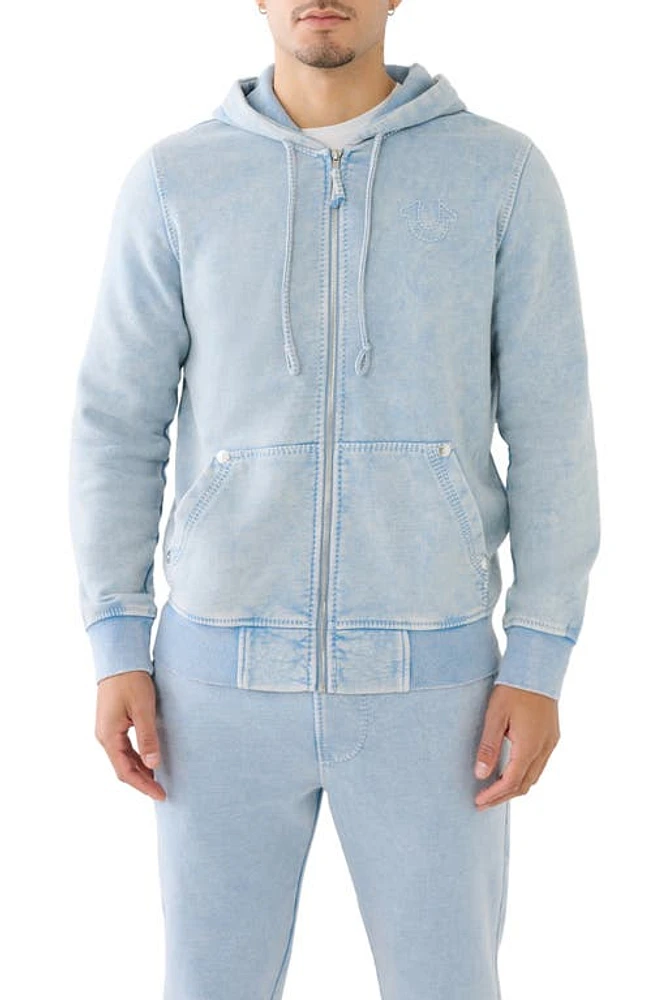 True Religion Brand Jeans Acid Cotton Blend Zip-Up Hoodie Pacific Co at Nordstrom,