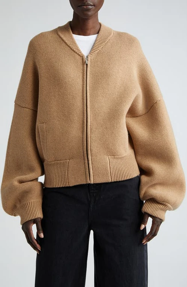 Khaite The Rhea Cashmere Knit Jacket in Camel at Nordstrom, Size Large