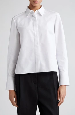 PARTOW Brooks Cotton Button-Up Shirt White at Nordstrom,