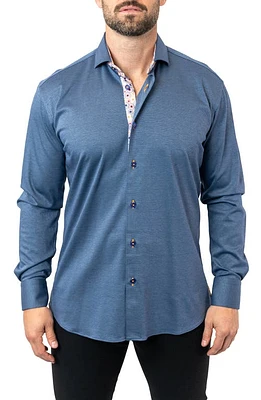 Maceoo Einstein Stretchharper Contemporary Fit Button-Up Shirt Blue at Nordstrom,