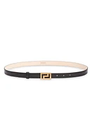 Versace Greca Buckle Leather Belt in Black/Versace Gold at Nordstrom, Size 100