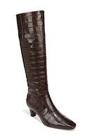 SARTO by Franco Sarto Andria Croc Embossed Knee High Boot in Brown at Nordstrom, Size 5.5