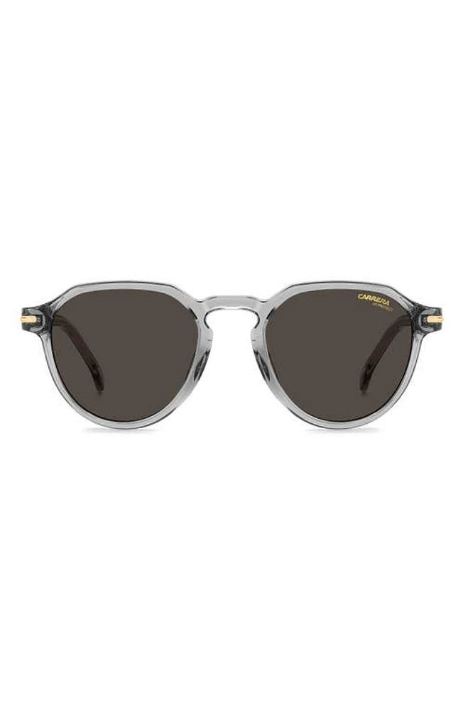 Carrera Eyewear 50mm Round Sunglasses in Grey/Grey at Nordstrom