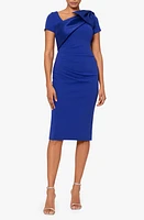 Betsy & Adam Bow Detail Scuba Crepe Cocktail Sheath Dress Indigo at Nordstrom,