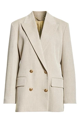 Golden Goose Double Breasted Herringbone Blazer Dark Olive/Vintage White at Nordstrom, Us