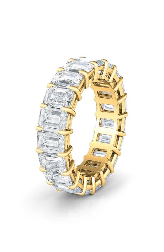 HauteCarat Emerald Cut Lab Created Diamond 18K Gold Eternity Band in Gold at Nordstrom