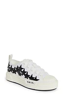 AMIRI Stars Court Low Sneaker in White/Black-Canvas /Leather at Nordstrom, Size 14Us