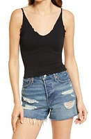 Free People Easy to Love Rib Crop Cami Black at Nordstrom,