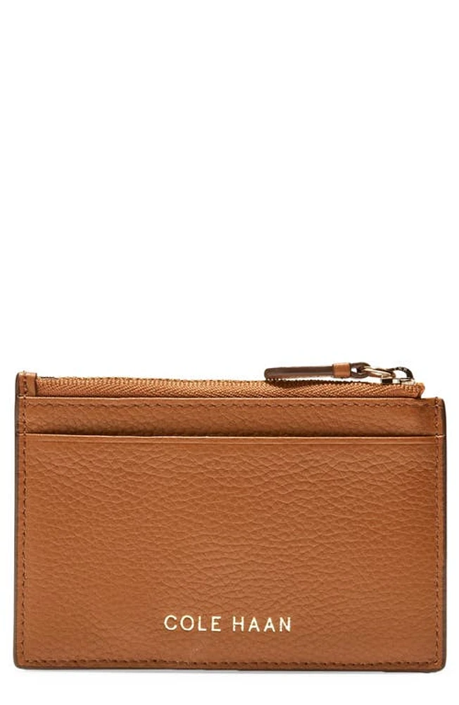 Cole Haan Top Zip Card Case in British Tan at Nordstrom