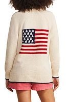 vineyard vines Flag Intarsia Shawl Collar Merino Wool & Cotton Cardigan White Arrowwoods at Nordstrom,