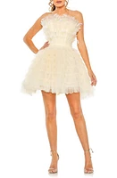 Mac Duggal Feather Tulle Strapless Minidress at Nordstrom,