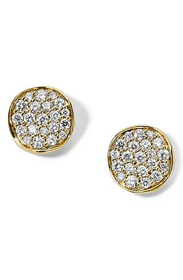 Ippolita Stardust Mini Flower Diamond Disc Stud Earrings in Green Gold at Nordstrom