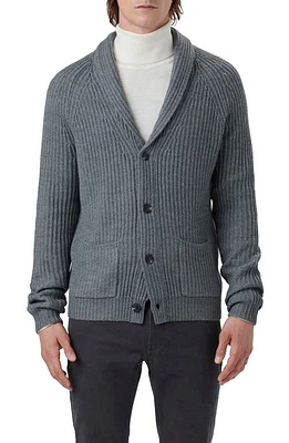 Bugatchi Rib Wool Blend Cardigan Sweater at Nordstrom,