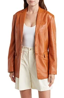 French Connection Crolenda Faux Leather Blazer in Leather Brown at Nordstrom, Size 0