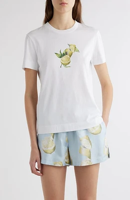 Givenchy Slim Fit Cotton Lemon Graphic T-Shirt White at Nordstrom,