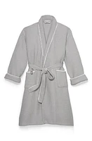 Boll & Branch Organic Cotton Waffle Robe in Pewter/White at Nordstrom