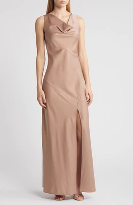 WAYF The Lea Cowl Neck Satin Gown at Nordstrom,