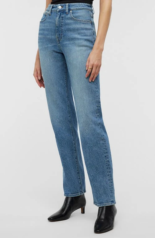 Madewell The '90s Crease Edition Straight Jeans Rondell Wash at Nordstrom,