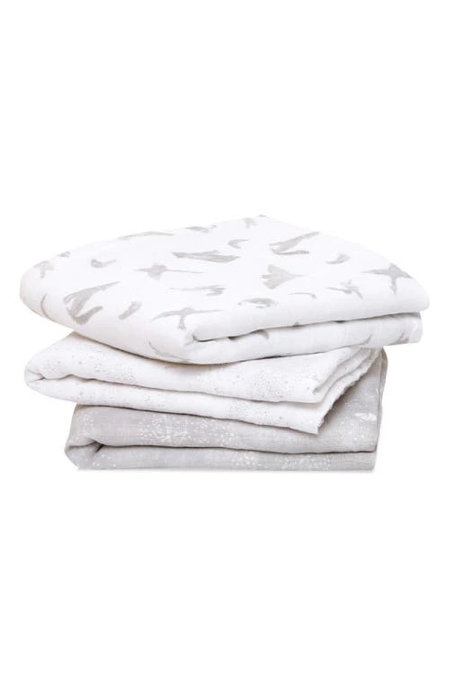 aden + anais 3-Pack Assorted Large Cotton Muslin Musy Squares in Map The Stars Grey at Nordstrom