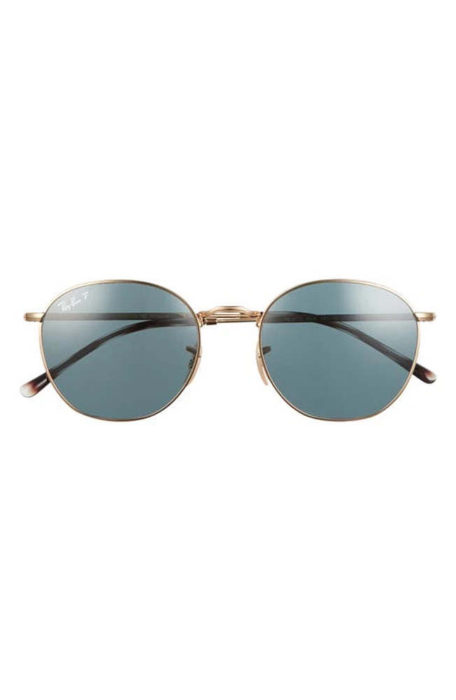 Ray-Ban 54mm Polarized Round Sunglasses in Arista /Dark Blue Polar at Nordstrom