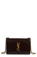 Saint Laurent Small Kate Patent Leather Crossbody Bag in Spicy Chocolate at Nordstrom