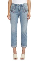 JAG Carter Embroidered Mid Rise Girlfriend Jeans Skyscape Blue at Nordstrom,