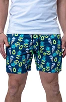 Maceoo Pineapple Skull Swim Trunks Blue at Nordstrom,