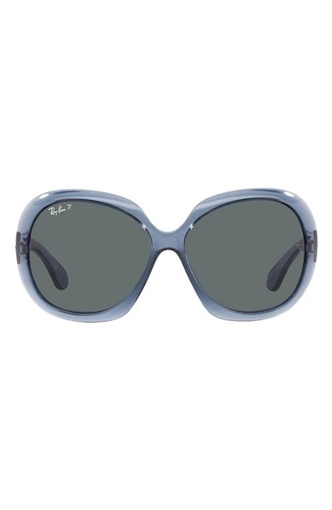 Ray-Ban Transparent 60mm Polarized Butterfly Sunglasses in Transparent Blue /Dark Grey at Nordstrom