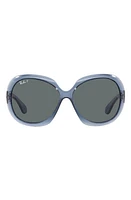 Ray-Ban Transparent 60mm Polarized Butterfly Sunglasses in Transparent Blue /Dark Grey at Nordstrom